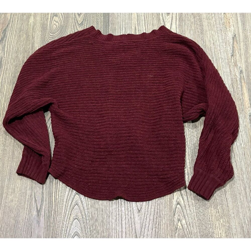 American Eagle Womens Knit Sweater V-Neck Long Sleeve Pullover Red Size XL - Picture 2 of 4